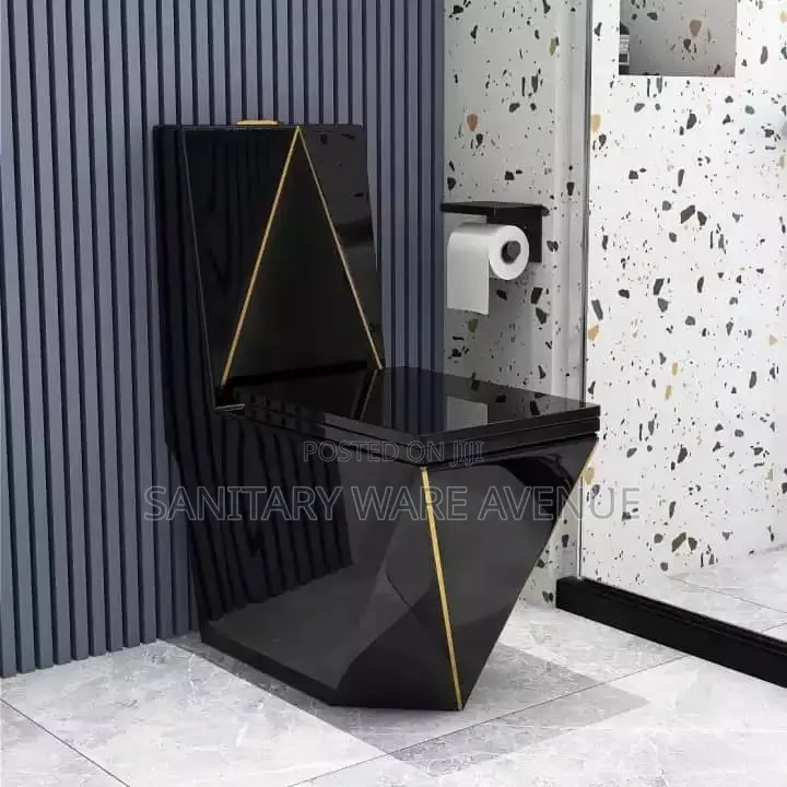 Black and Gold Toilet - Executive Water Closet - Diamond WC