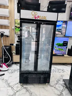Vertical Display Fridge Pearl PVC 622-2b. Double Door
