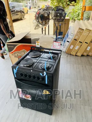 Fine Design Volcano 50x50 2 Electric + 2 Gas Burner(Black)