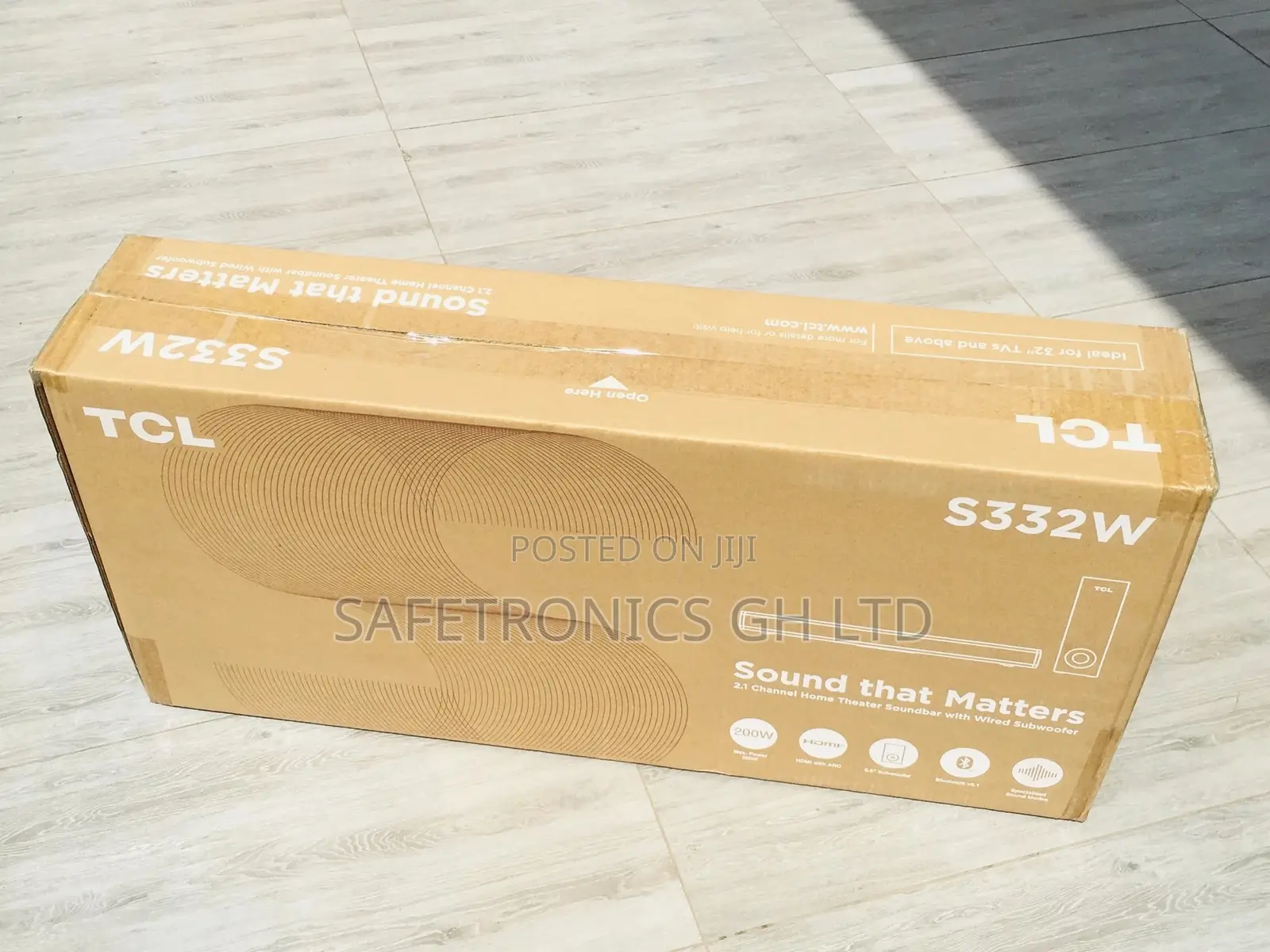 Reliable Black Soundbar Bluetooth Wireless S332W TCL