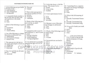 Examination Questions for Basic Schools