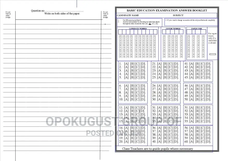 Examination Questions for Basic Schools