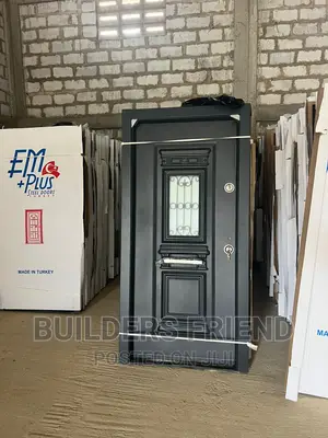 Gray Full Metal Heavy Single Security Door+Buglarproof Glass