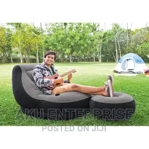 Inflatable Corner Sofa Ultra Lounge and Ottoman Set Free Pump