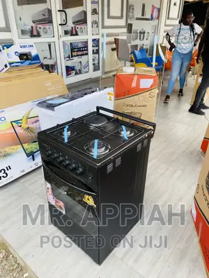 50x50 Volcano 3 Gas Burner+ 1 Electric Cooker + Oven(Black)
