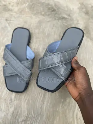 Ash Leather High Platform Chunk/ Slippers