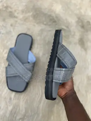 Ash Leather High Platform Chunk/ Slippers