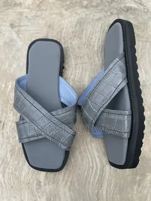 Ash Leather High Platform Chunk/ Slippers