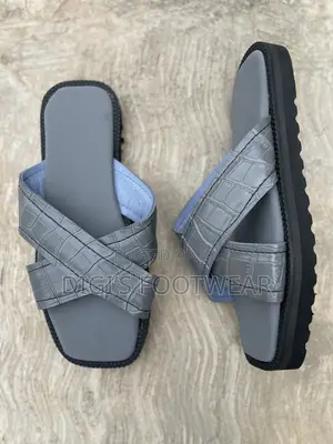 Ash Leather High Platform Chunk/ Slippers