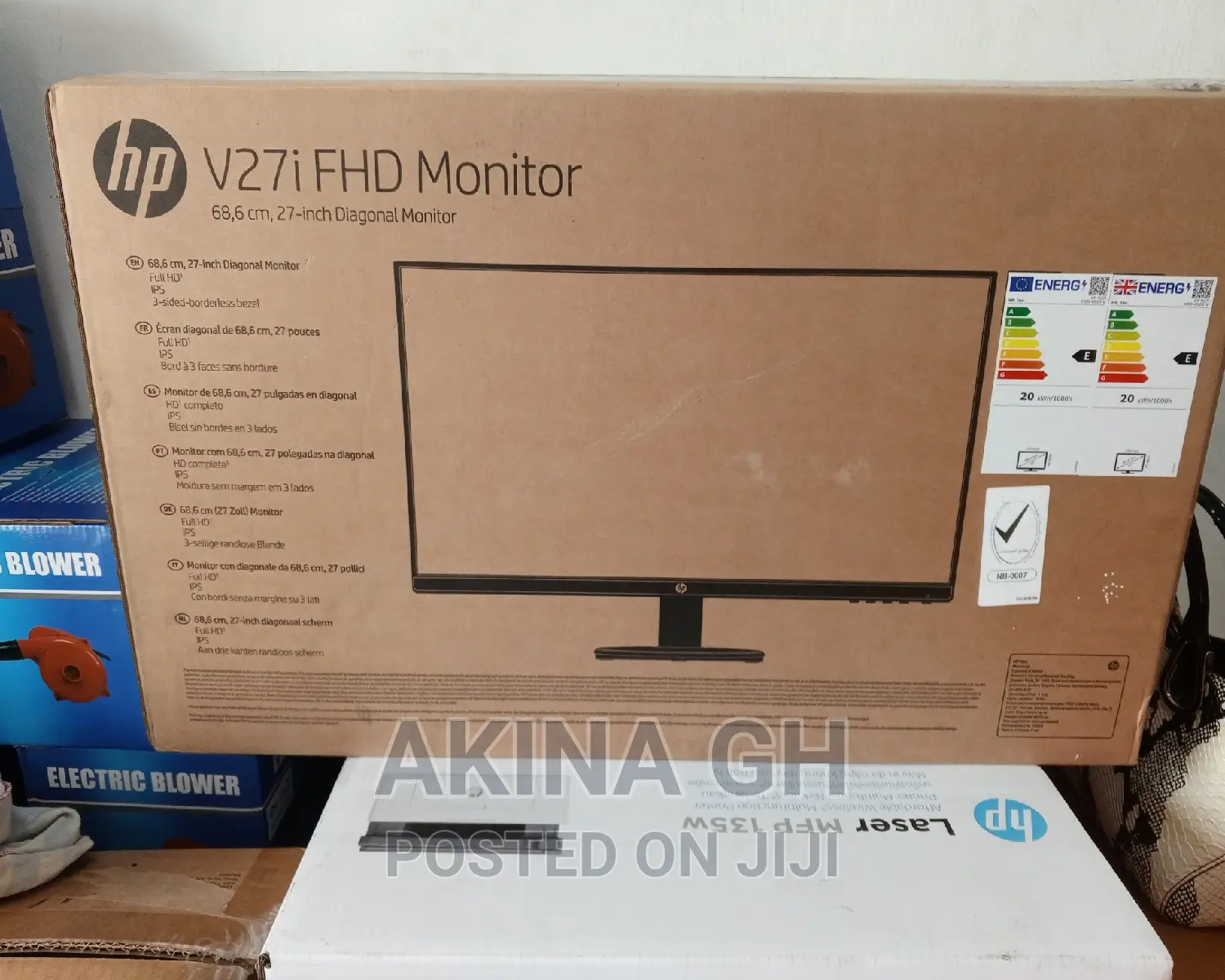 HP 27 Inch Monitor FHD 68.6cm V27i
