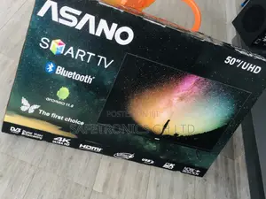 Black 50 Inches Asano  Glossy Led Smart Electric Tv
