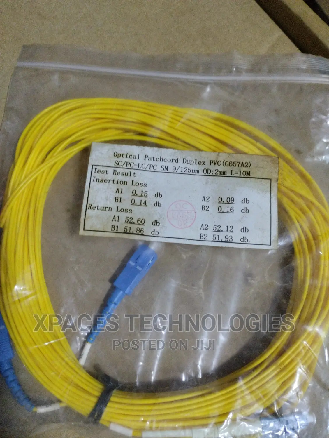 Sc-Lc Fiber Optic Single Mode 9/125um Od:2mm 10meters