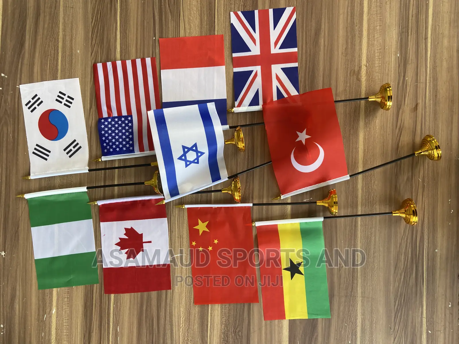 Original Mini Flags With Gold Base at Cool Price