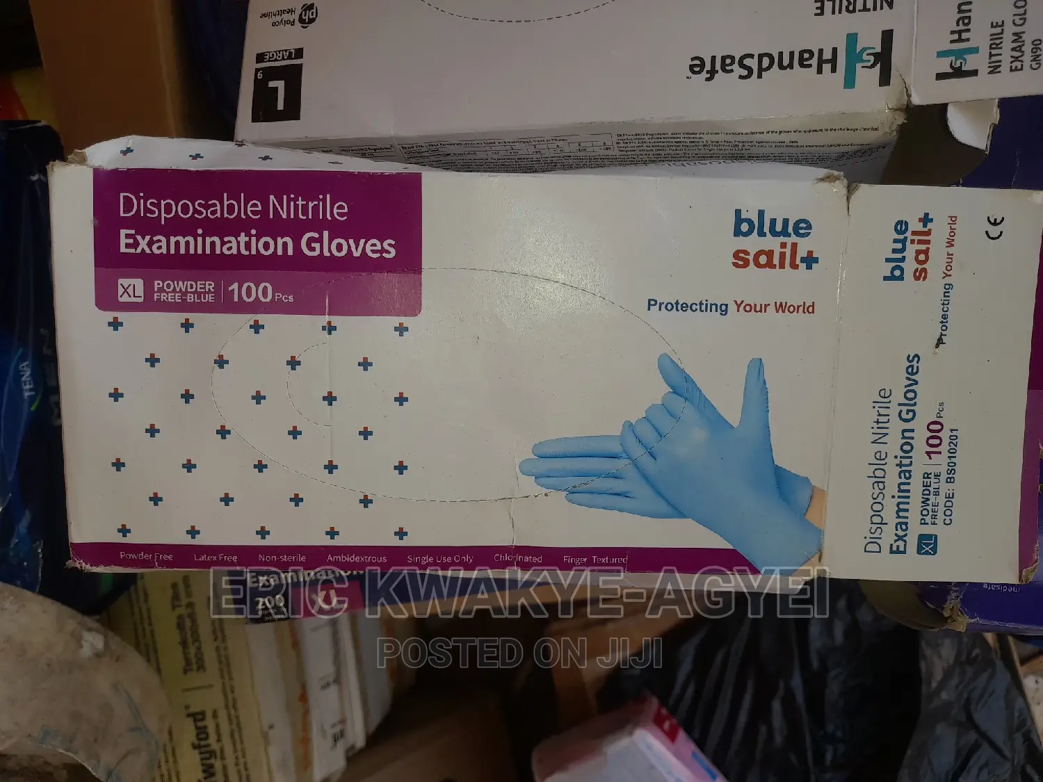 Bluesail Blue Powder-Free Nitrile Disposable Gloves XL