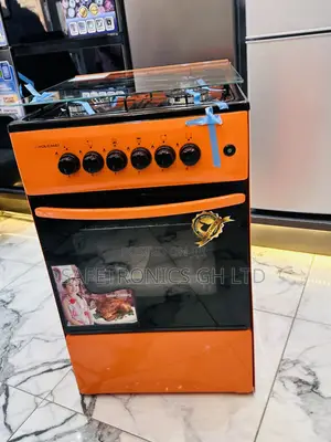 4 Gas Orange Glass Lid Volcano Oven With Grill 50x50 Cooker