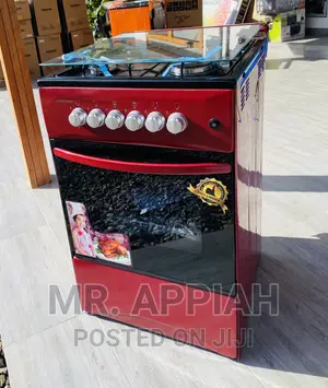 Highly Energy Saving Volcano 50x50 4 Gas Cooker + Oven(Red)