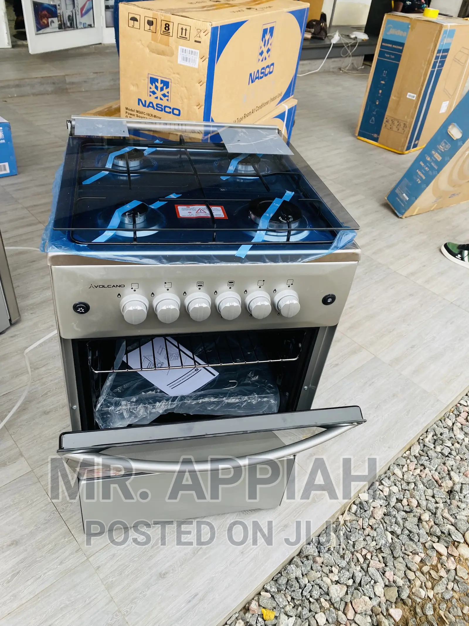 Convenient Volcano 50x50 Auto-Ignition 4 Gas Cooker(Gray) 