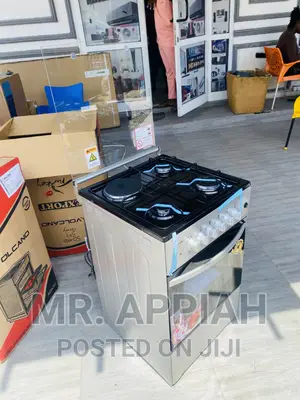 Fast Cooking Volcano 50x50 3 Gas + 1 Electric Burner(Gray).