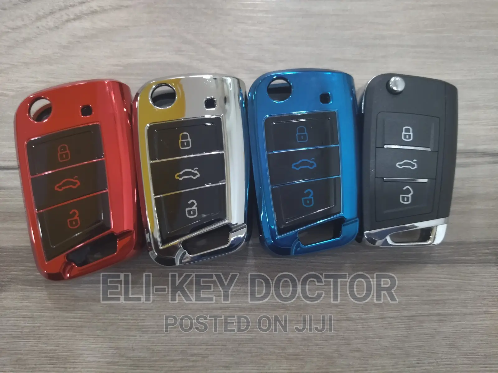 Colorful TPU Car Key Case With Hook For VW, Skoda And SEAT