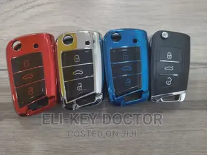 Colorful TPU Car Key Case With Hook For VW, Skoda And SEAT