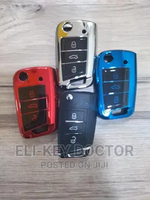 Colorful TPU Car Key Case With Hook For VW, Skoda And SEAT