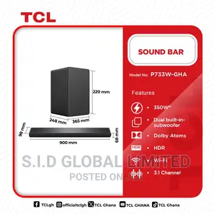TCL P733W Dolby Audio 3.1ch 350W Soundbar Wireless Subwoofer