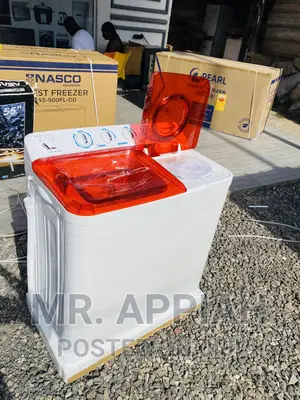 Durable Nasco 11kg Top Load Washing Machine(White/Red) 