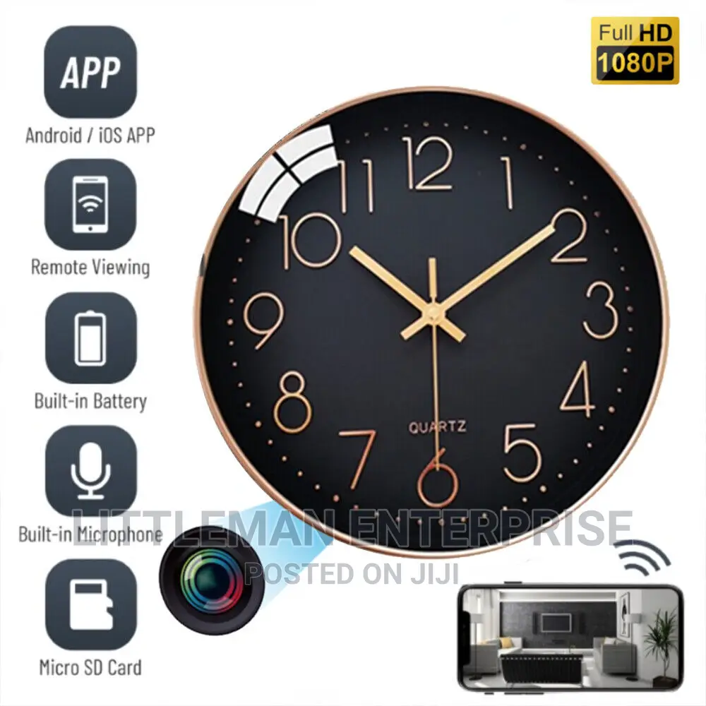 Spy Hidden Wifi Camera Wall Clock 1080P