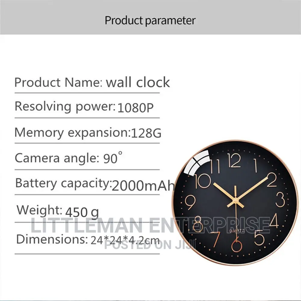Spy Hidden Wifi Camera Wall Clock 1080P