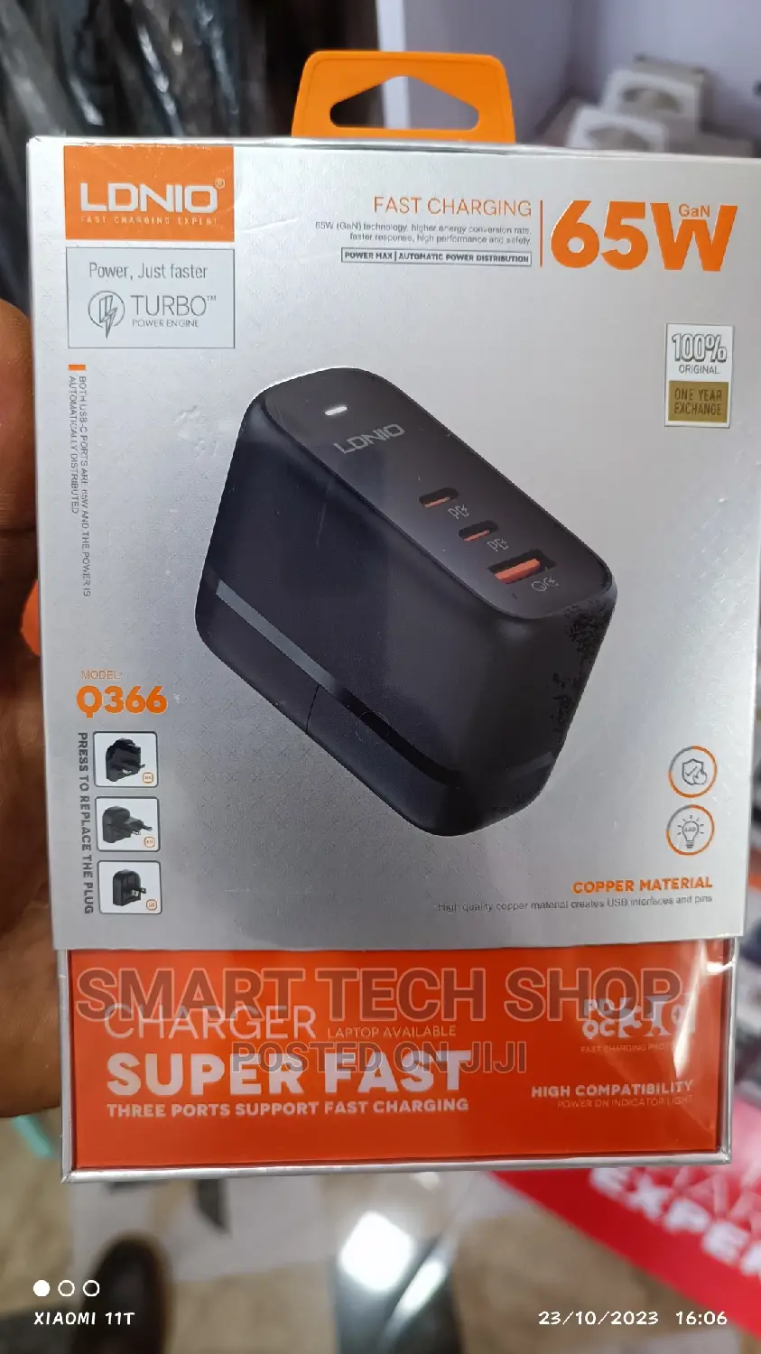 65 Watts LDNIO Heavy Duty Power Adapter Laptops, Phones, Tab