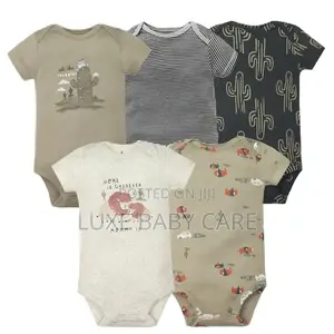 5 PCS Cotton Bodysuits for 3-6 Months Babies