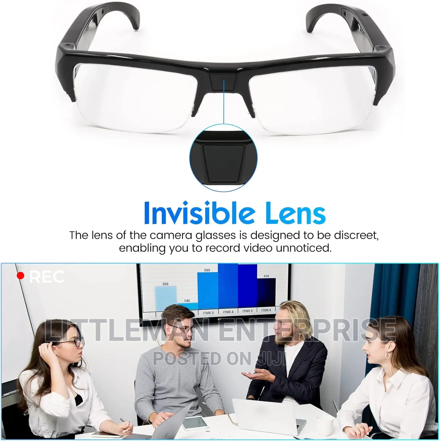 Wireless Video Spy Hidden Camera Glasses 1080P