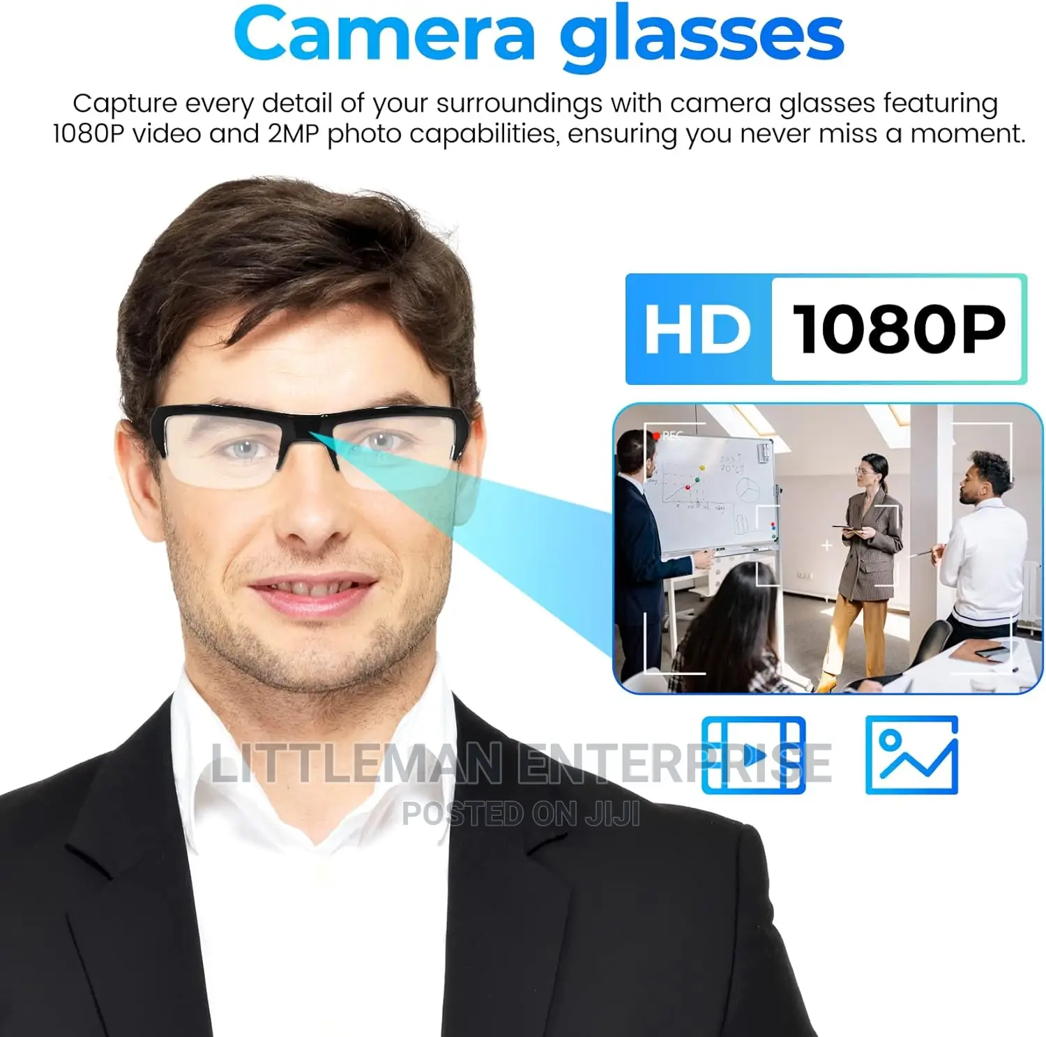 Wireless Video Spy Hidden Camera Glasses 1080P