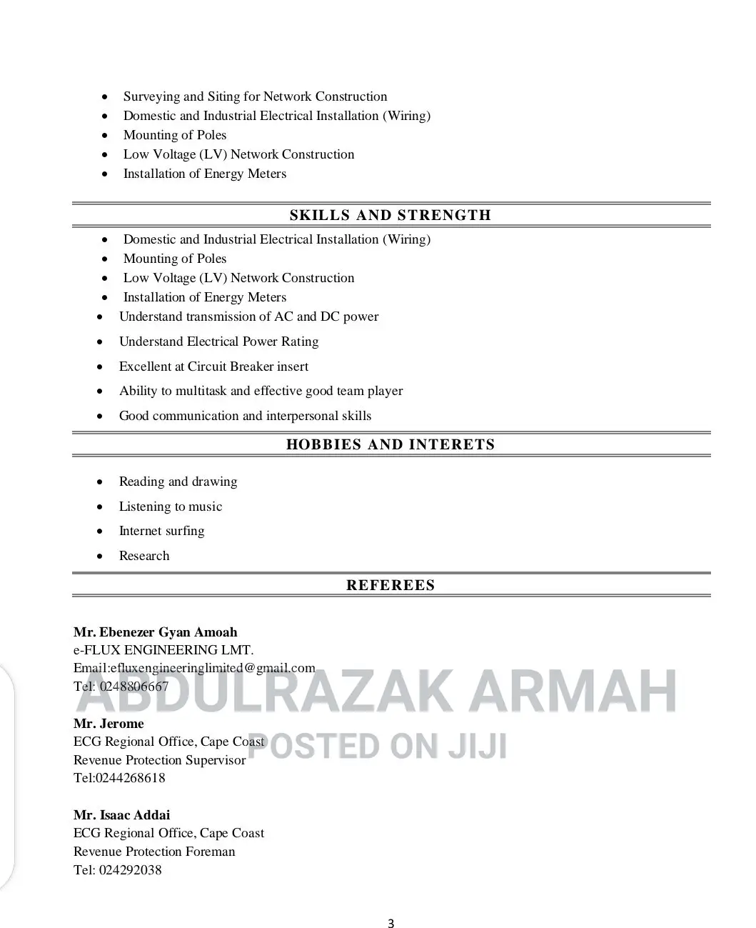 Mr. Razak Cv