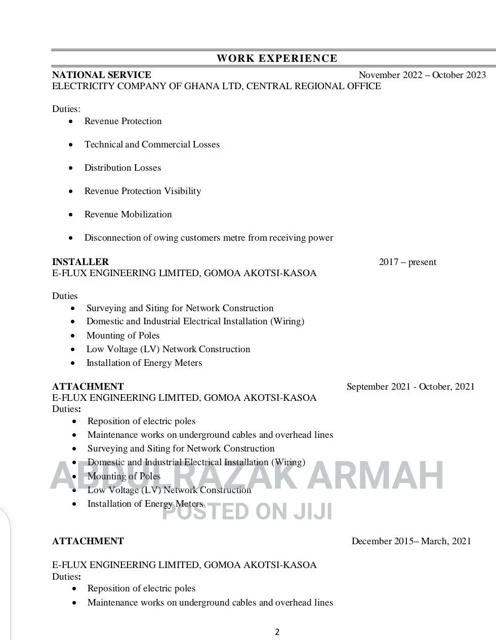 Mr. Razak Cv
