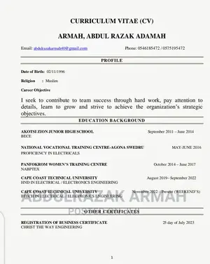 Mr. Razak Cv