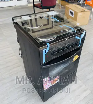 Volcano 50x50 2 Gas Burner + 2 Electric Hot Plate(Black).