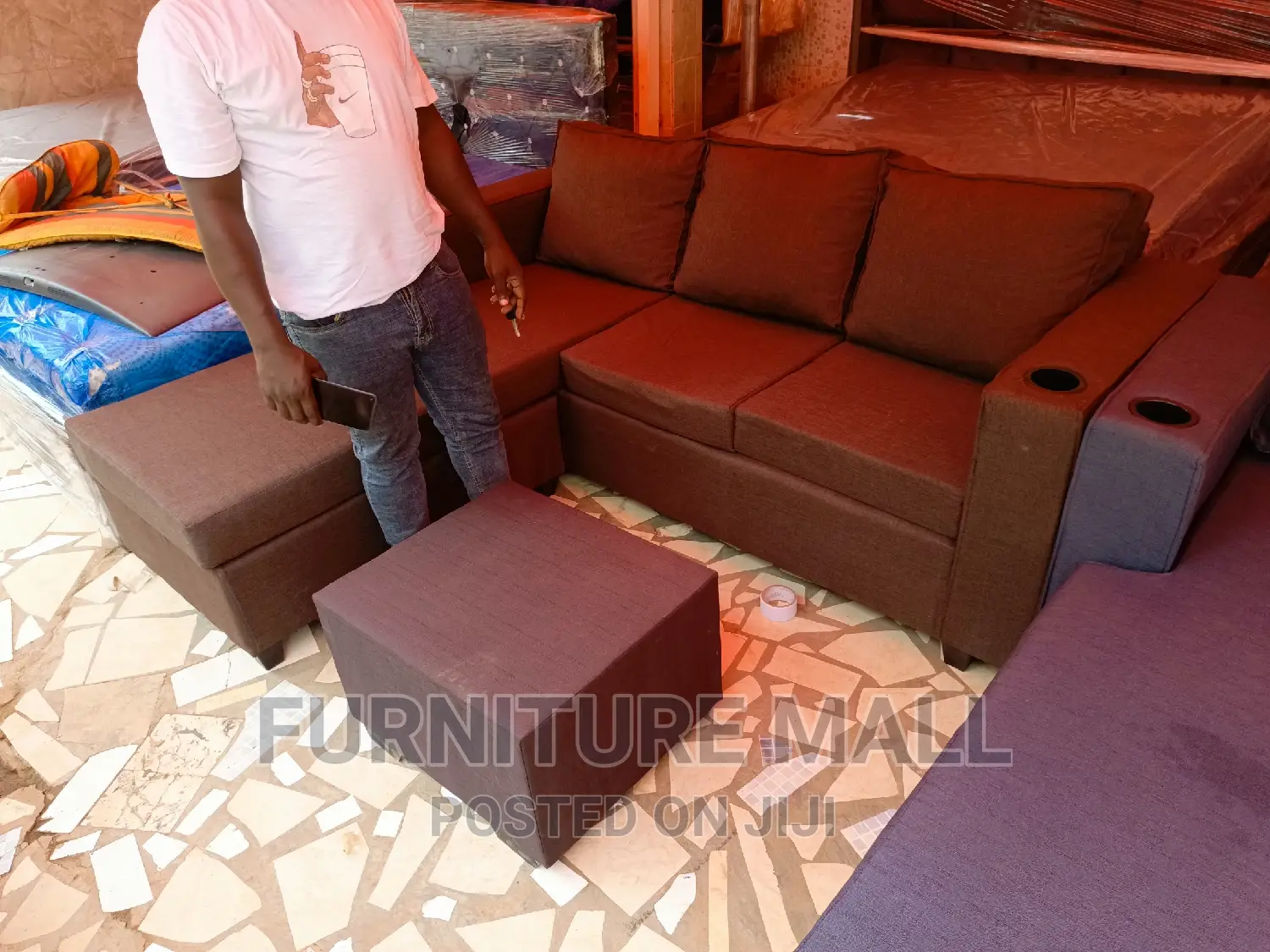 Classic Cofe L Shaped Sofa . Free Delivery