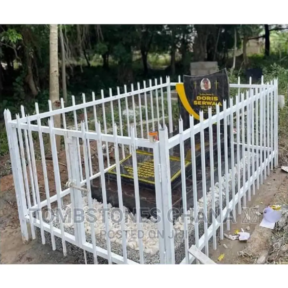Tombstone With Metal Balustrade