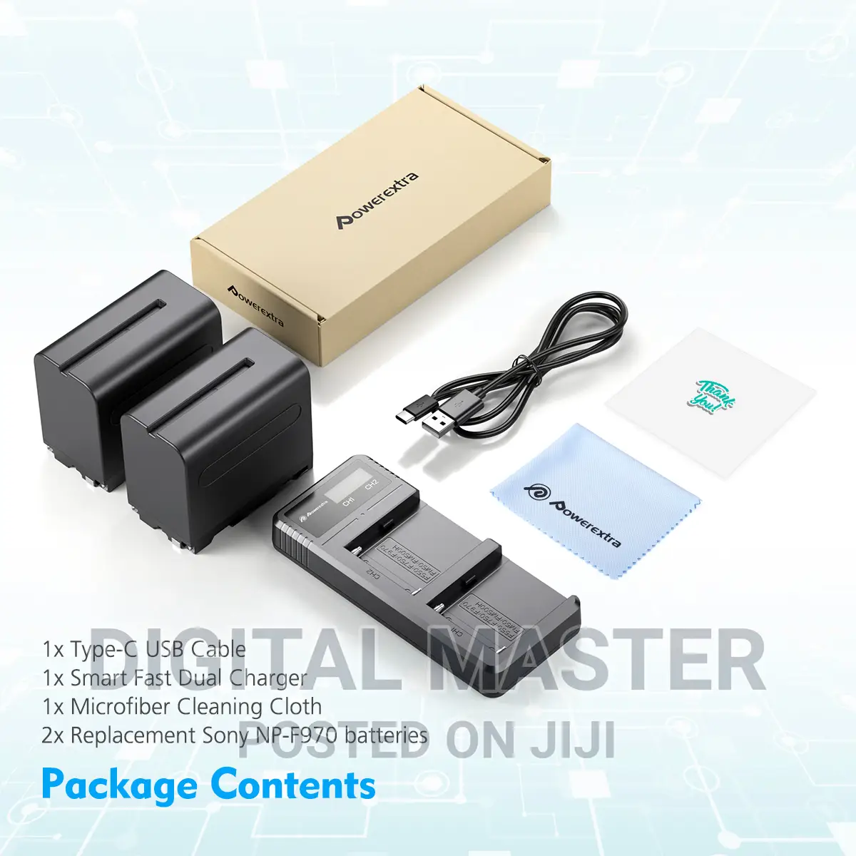 Powerextra NP-F970 (2 Battery Kit Pack)
