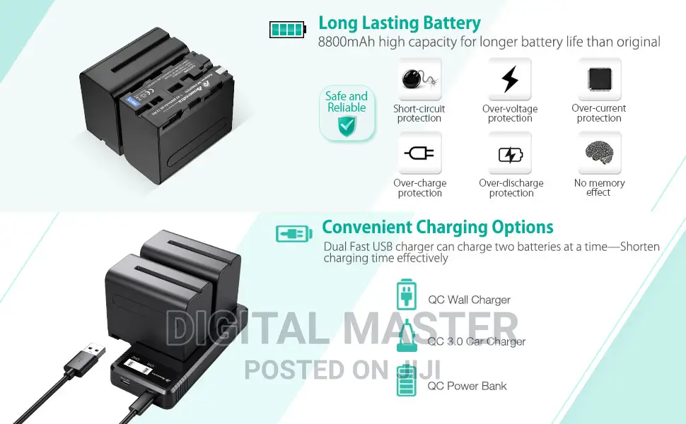 Powerextra NP-F970 (2 Battery Kit Pack)