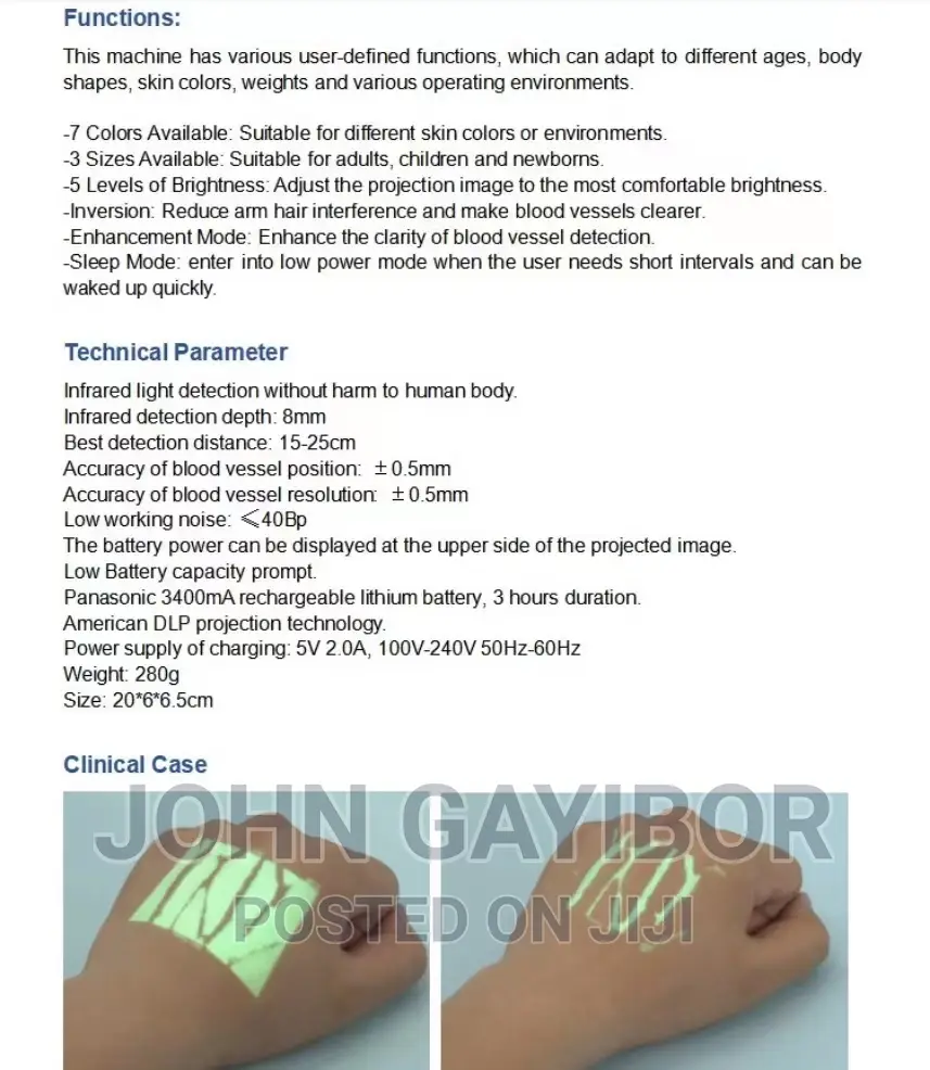 Portable Vein Finder or Viewer With Warranty Guaranteed