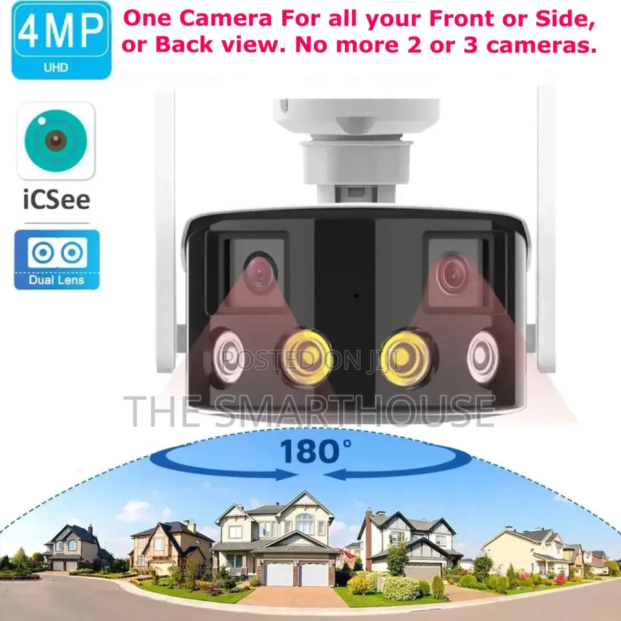 Smart Dual 180° Rotating CCTV Camera (Wireless and Wired)