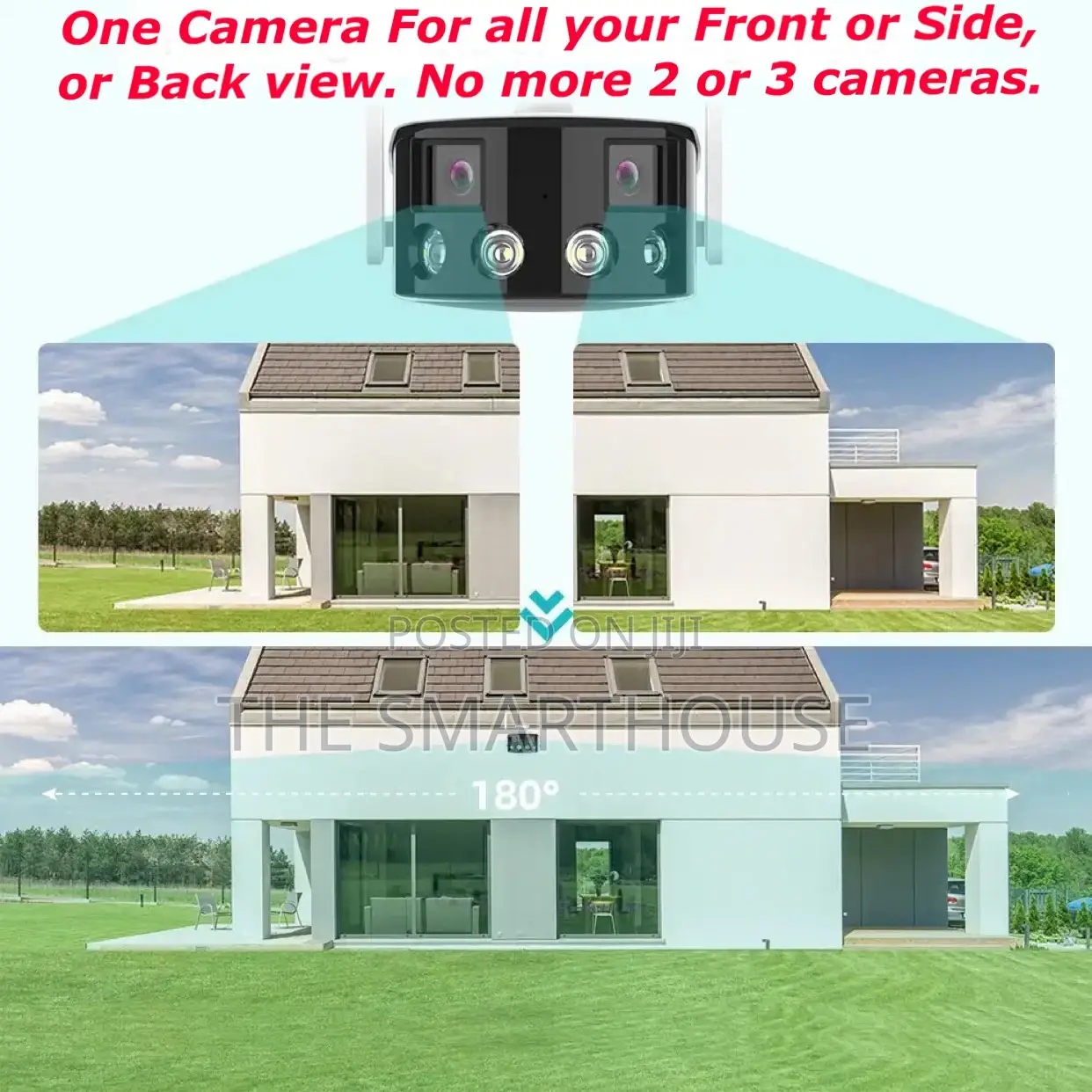 Smart Dual 180° Rotating CCTV Camera (Wireless and Wired)