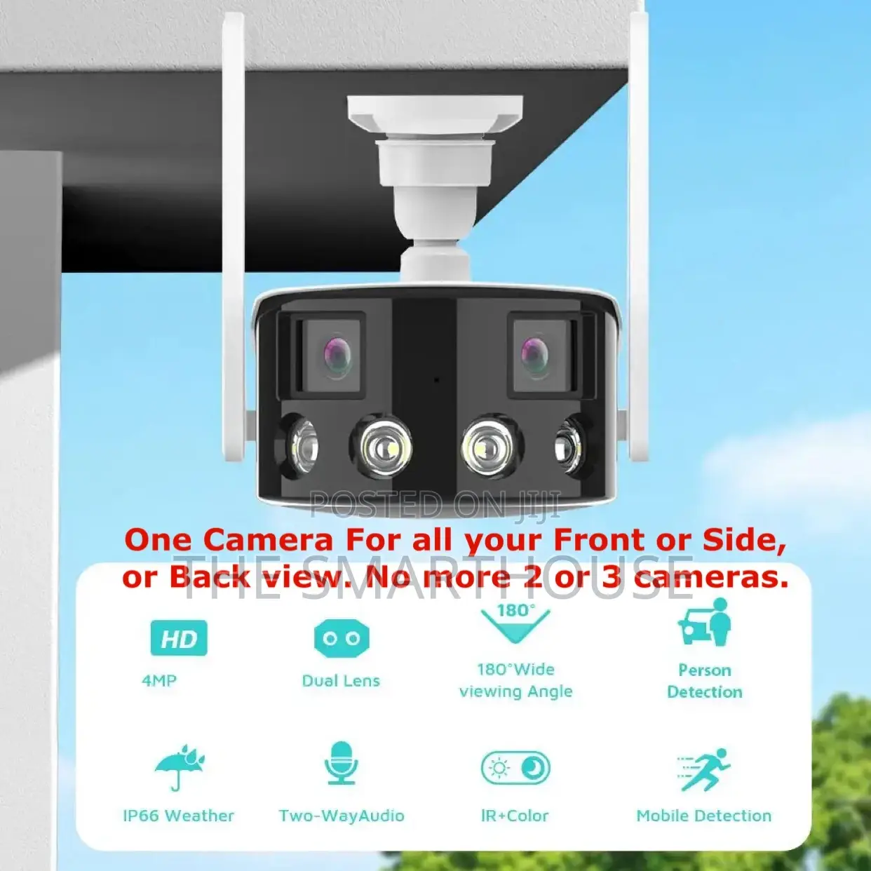 Smart Dual 180° Rotating CCTV Camera (Wireless and Wired)