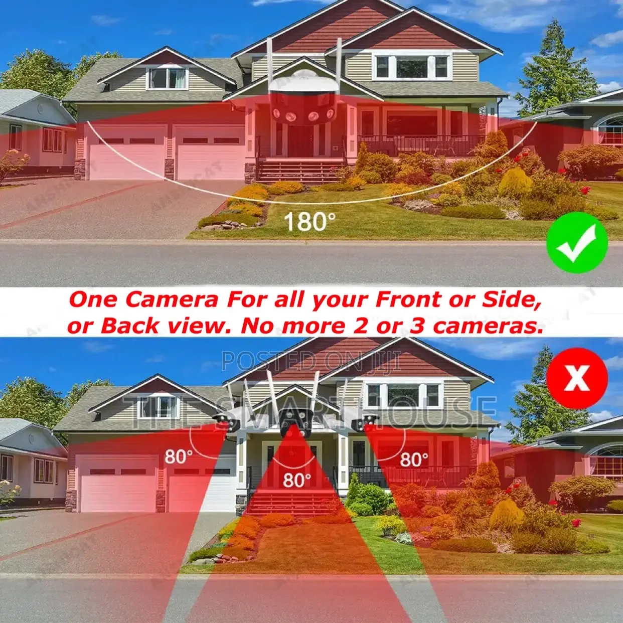 Smart Dual 180° Rotating CCTV Camera (Wireless and Wired)