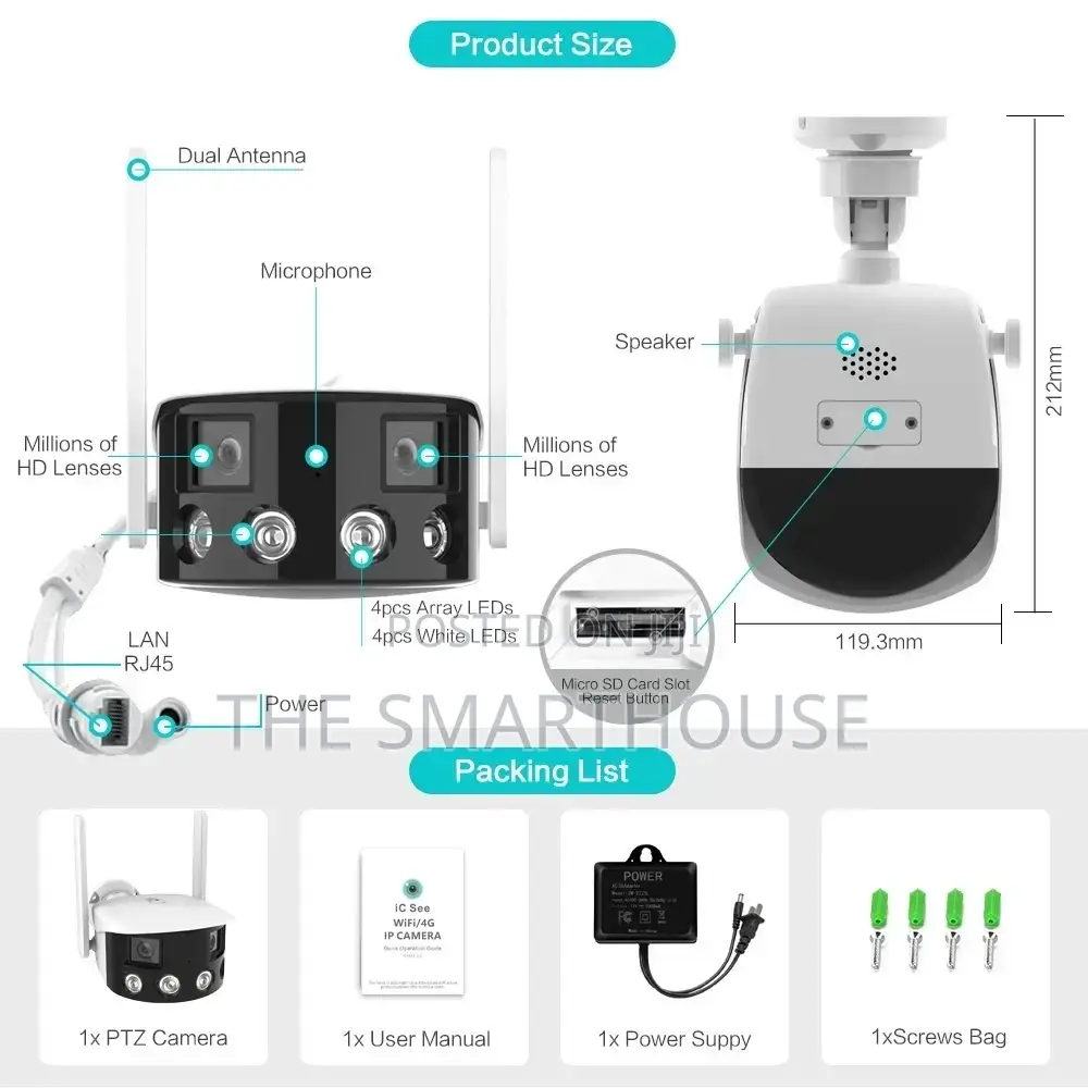 Smart Dual 180° Rotating CCTV Camera (Wireless and Wired)