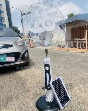 Energy Saving Clinette Standing Fan + Solar Panel(White).