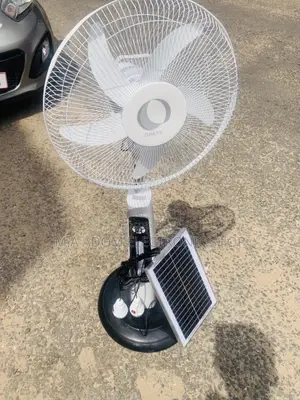 Long Lasting Clinette Standing Fan With Solar Panel(White).