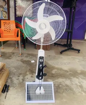 Affordable Clinette Rechargeable Standing Fan + Solar Panel.